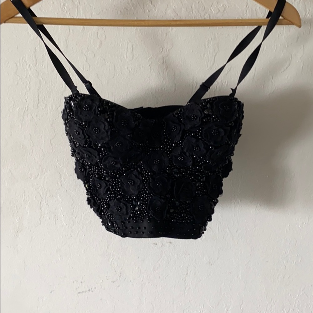 Black corset crop